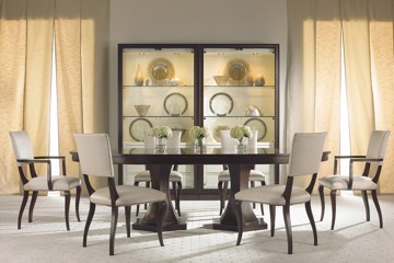 33H-303 - Tribeca Double Pedestal Dining Table 339-531 side chairs and 339-532 arm chairs